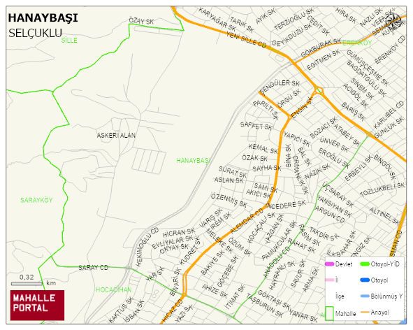 HANAYBAŞI Mahallesi Haritası | İnteraktif Köy ve Mahalle Sınırları