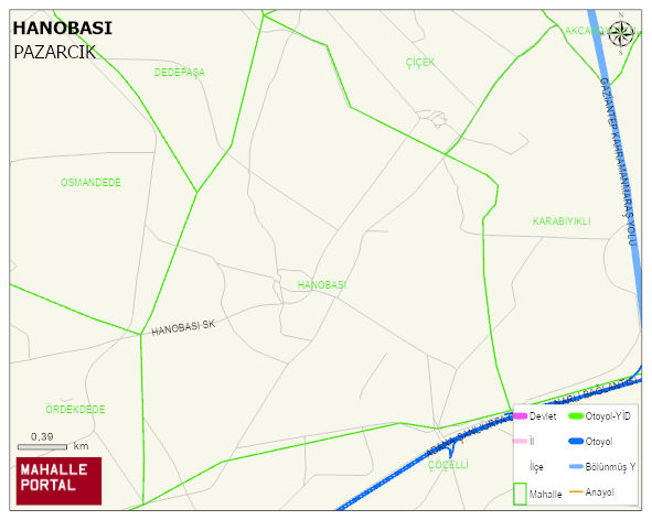 HANOBASI Mahallesi Haritası | Yükselti ve Doğa Özellikleri
