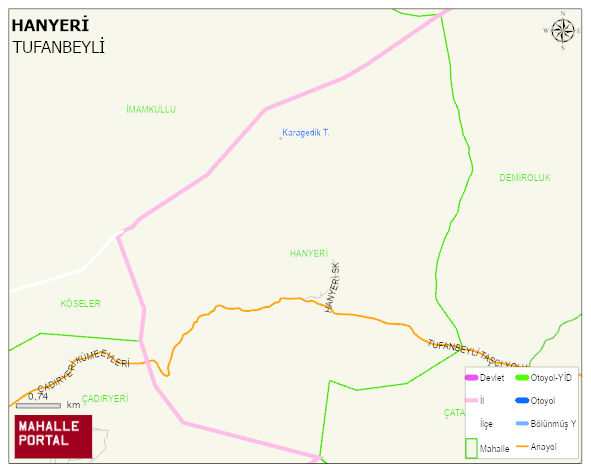 HANYERİ Mahallesi Haritası | Güncel Mahalle ve Köy Haritası