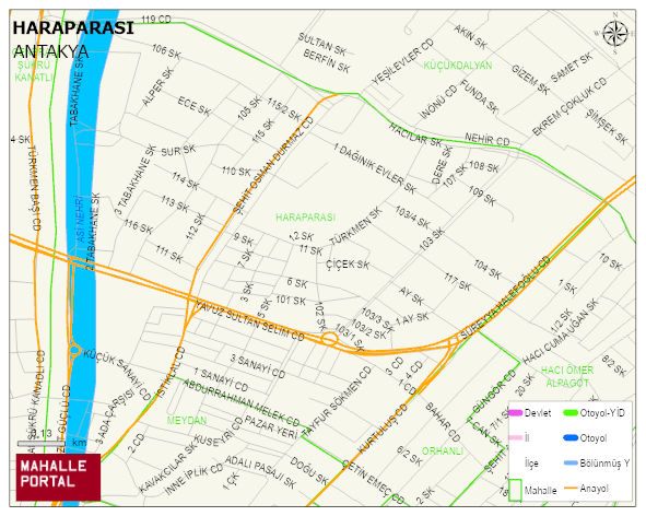 HARAPARASI Mahallesi Haritası | Yükselti ve Doğa Özellikleri