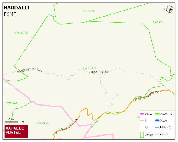 HARDALLI Köyü Haritası | Dağlar, Ovalar ve Akarsu Bilgileri