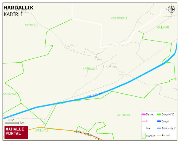 HARDALLIK Köyü Haritası | Coğrafi Yapı ve Detaylı Haritası