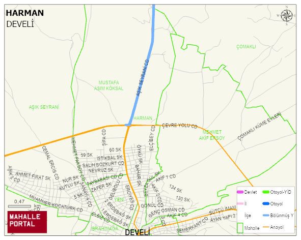 HARMAN Mahallesi Haritası | Coğrafi Yapı ve Detaylı Haritası