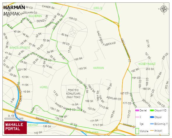 HARMAN Mahallesi Haritası | Sayısal Bölge Görünümü