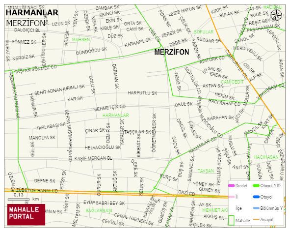 HARMANLAR Mahallesi Haritası | İnteraktif Köy ve Mahalle Sınırları