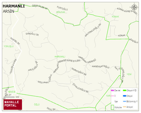 HARMANLI Mahallesi Haritası | İnteraktif Köy ve Mahalle Sınırları