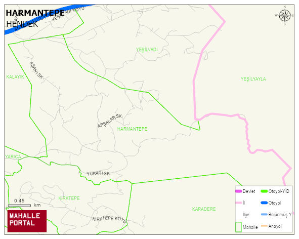 HARMANTEPE Mahallesi Haritası | Dağlar, Ovalar ve Akarsu Bilgileri
