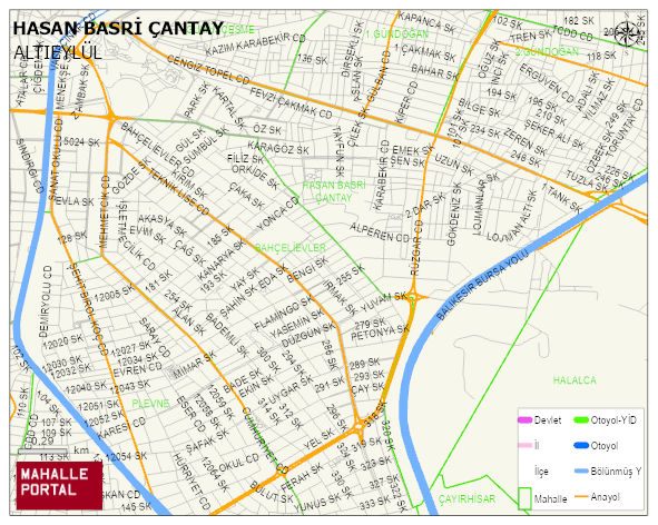 HASAN BASRİ ÇANTAY Mahallesi Haritası | Coğrafi Yapı ve Detaylı Haritası