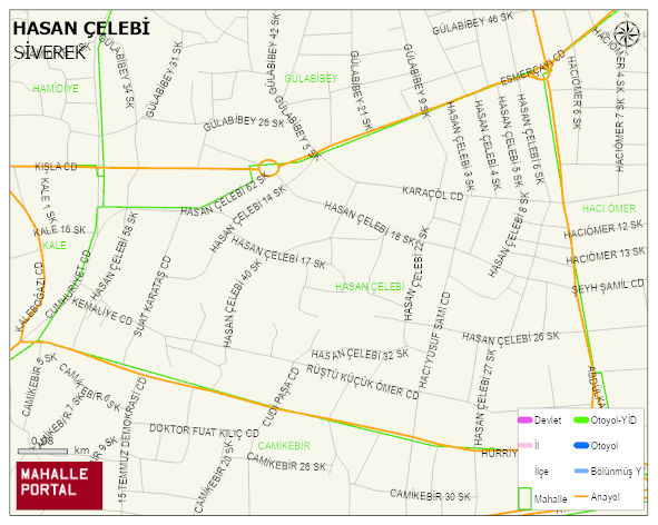 HASAN ÇELEBİ Mahallesi Haritası | Yükselti ve Doğa Özellikleri