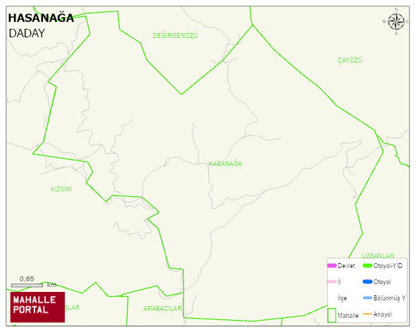 HASANAĞA Köyü Haritası | Detaylı Köy ve Mahalle Görünümü