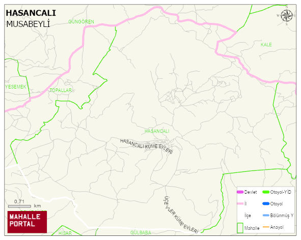 HASANCALI Köyü Haritası | Coğrafi Yapı ve Detaylı Haritası