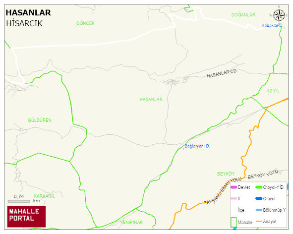 HASANLAR Köyü Haritası | Mahalle Sokak Haritası