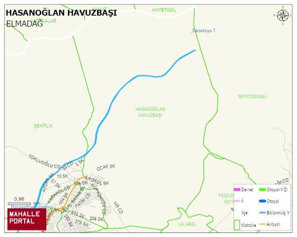HASANOĞLAN HAVUZBAŞI Mahallesi Haritası | Detaylı Köy ve Mahalle Görünümü