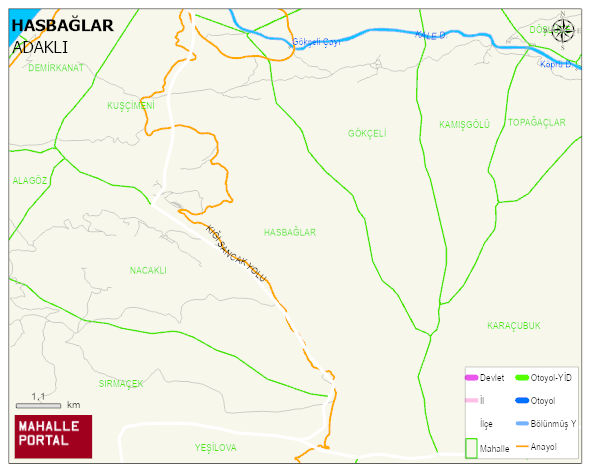 HASBAĞLAR Köyü Haritası | Coğrafi Yapı ve Detaylı Haritası