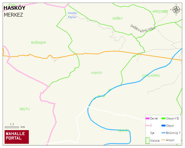 HASKÖY Köyü Haritası | Dağlar, Ovalar ve Akarsu Bilgileri