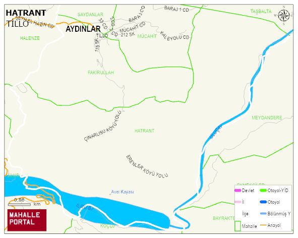 HATRANT Köyü Haritası | Sayısal Bölge Görünümü