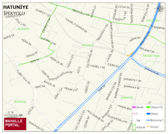 HATUNİYE Mahallesi Haritası | Dağlar, Ovalar ve Akarsu Bilgileri