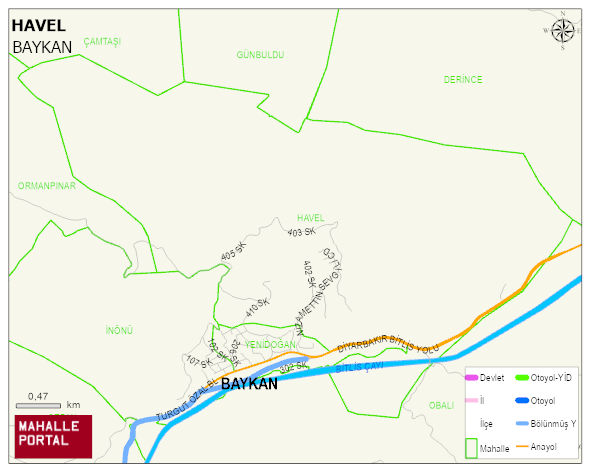 HAVEL Mahallesi Haritası | Sayısal Bölge Görünümü
