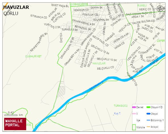HAVUZLAR Mahallesi Haritası | Detaylı Köy ve Mahalle Görünümü