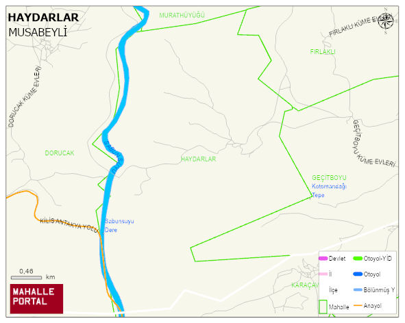 HAYDARLAR Köyü Haritası | Yükselti ve Doğa Özellikleri