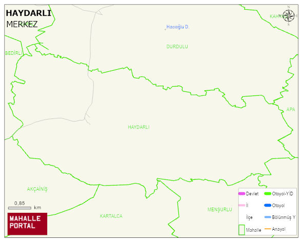 HAYDARLI Köyü Haritası | Sayısal Bölge Görünümü