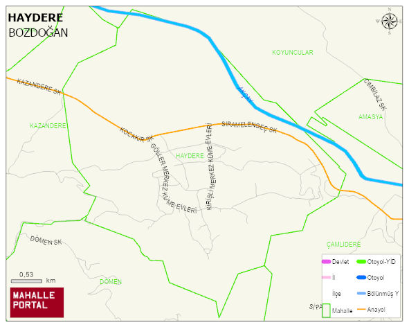 HAYDERE Mahallesi Haritası | Yükselti ve Doğa Özellikleri