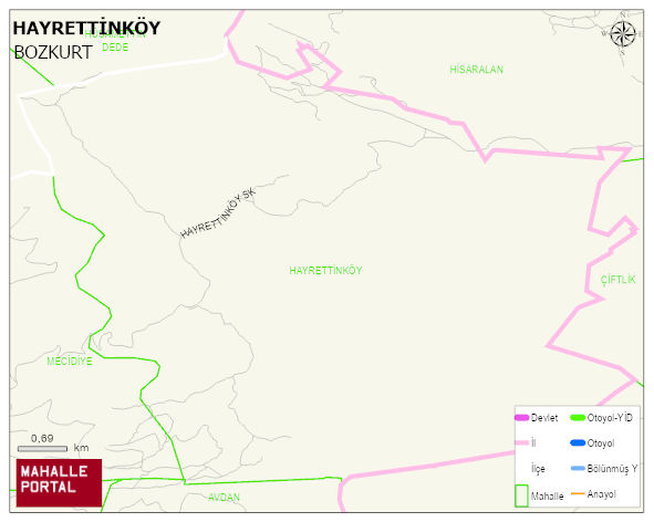 HAYRETTİNKÖY Mahallesi Haritası | Mahalle ve Köy Sınırı
