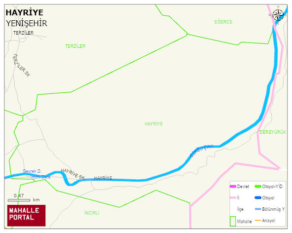HAYRİYE Mahallesi Haritası | Mahalle ve Köy Sınırı
