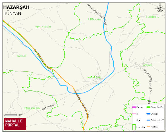 HAZARŞAH Mahallesi Haritası | Detaylı Köy ve Mahalle Görünümü