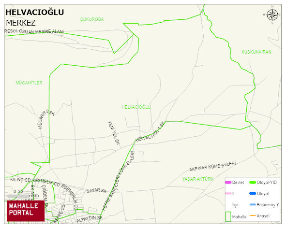 HELVACIOĞLU Mahallesi Haritası | Mahalle ve Köy Sınırı