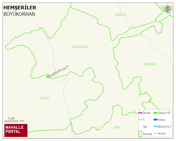 HEMŞERİLER Mahallesi Haritası | Coğrafi Yapı ve Detaylı Haritası