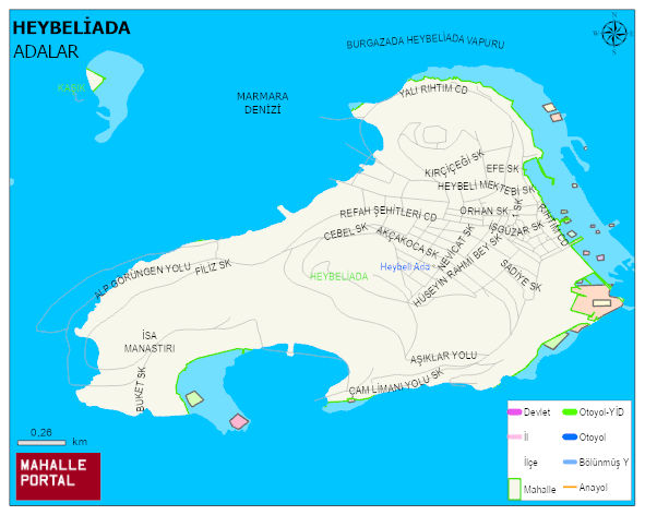 HEYBELİADA Mahallesi Haritası | Detaylı Köy ve Mahalle Görünümü