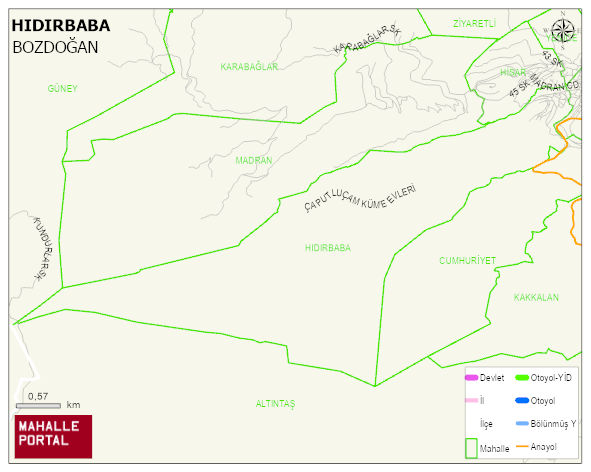 HIDIRBABA Mahallesi Haritası | Sayısal Bölge Görünümü