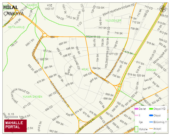 HİLAL Mahallesi Haritası | Mahalle ve Köy Sınırı