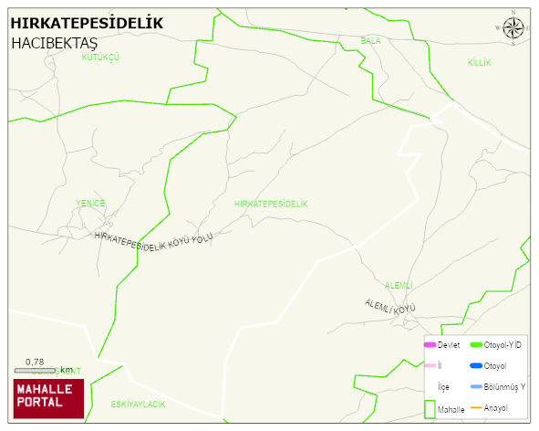 HIRKATEPESİDELİK Köyü Haritası | Detaylı Köy ve Mahalle Görünümü