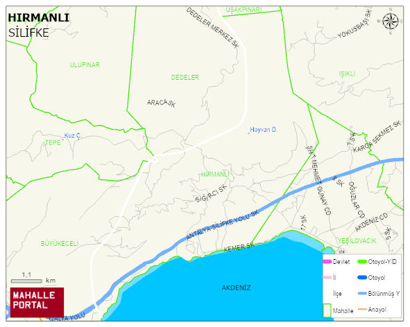 HIRMANLI Mahallesi Haritası | Coğrafi Yapı ve Detaylı Haritası