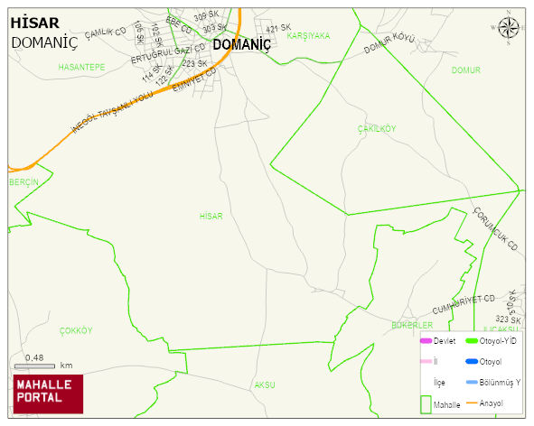 HİSAR Mahallesi Haritası | Sayısal Bölge Görünümü