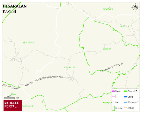 HİSARALAN Mahallesi Haritası | İnteraktif Köy ve Mahalle Sınırları