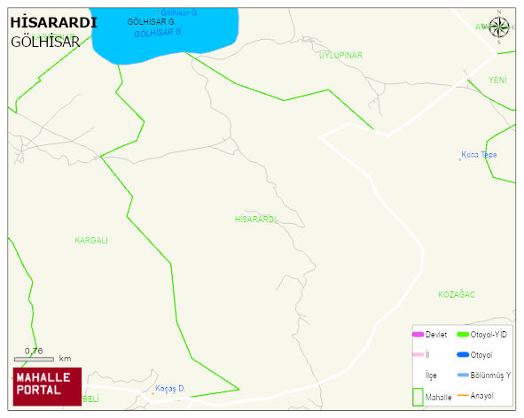 HİSARARDI Köyü Haritası | Coğrafi Yapı ve Detaylı Haritası
