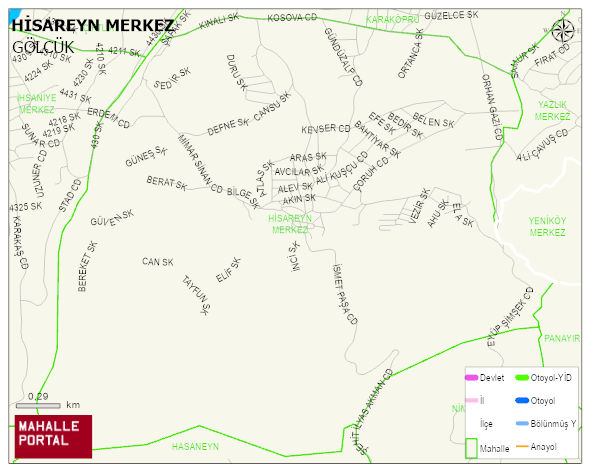 HİSAREYN MERKEZ Mahallesi Haritası | Coğrafi Yapı ve Detaylı Haritası