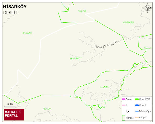 HİSARKÖY Köyü Haritası | İnteraktif Köy ve Mahalle Sınırları