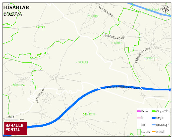 HİSARLAR Mahallesi Haritası | Dağlar, Ovalar ve Akarsu Bilgileri