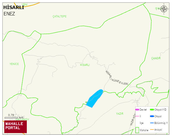 HİSARLI Köyü Haritası | Coğrafi Yapı ve Detaylı Haritası