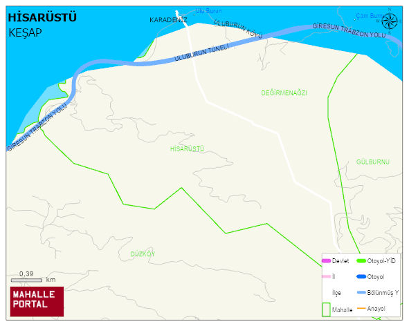 HİSARÜSTÜ Köyü Haritası | İnteraktif Köy ve Mahalle Sınırları