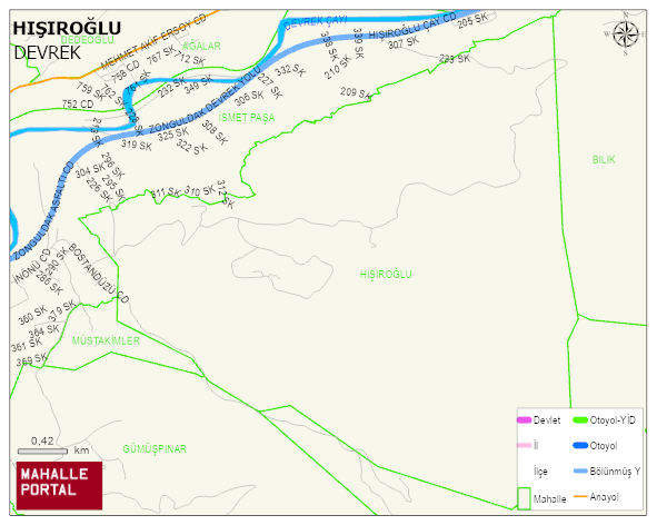 HIŞIROĞLU Köyü Haritası | İnteraktif Köy ve Mahalle Sınırları