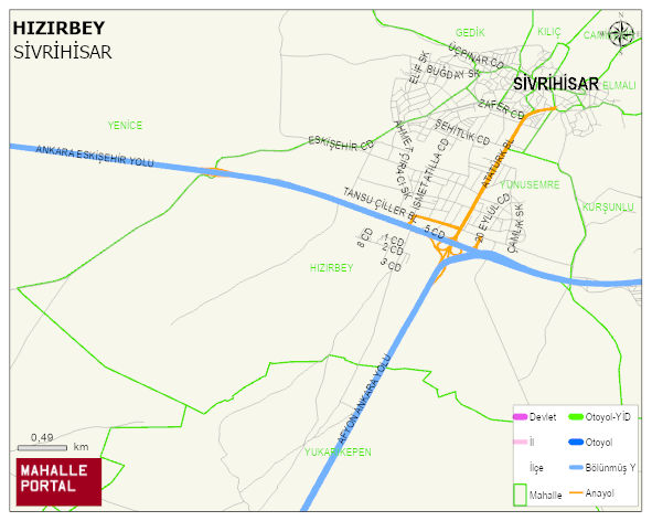 HIZIRBEY Mahallesi Haritası | Mahalle ve Köy Sınırı