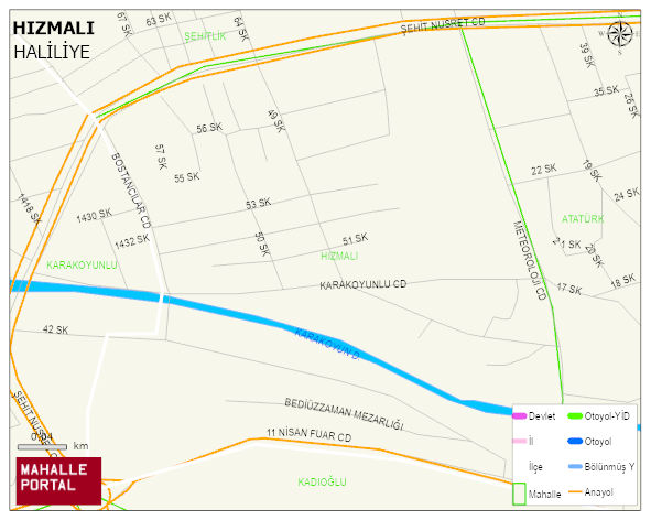 HIZMALI Mahallesi Haritası | Mahalle ve Köy Sınırı