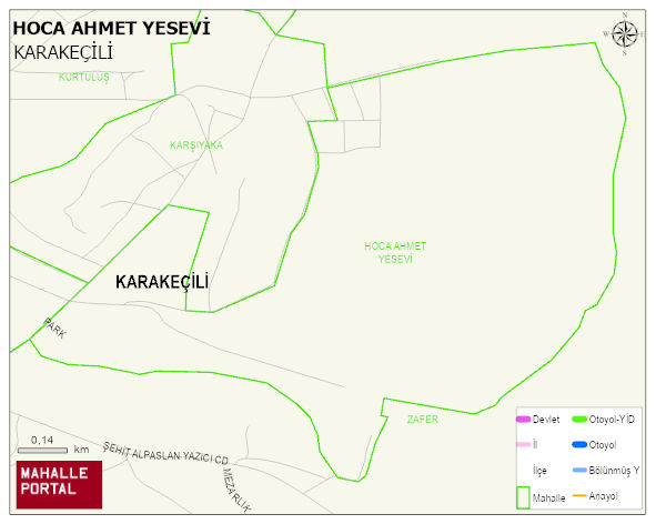 HOCA AHMET YESEVİ Mahallesi Haritası | Mahalle Sokak Haritası