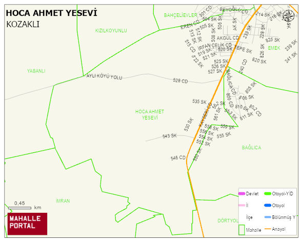 HOCA AHMET YESEVİ Mahallesi Haritası | Uydu Görüntüsü ve Harita Detayları