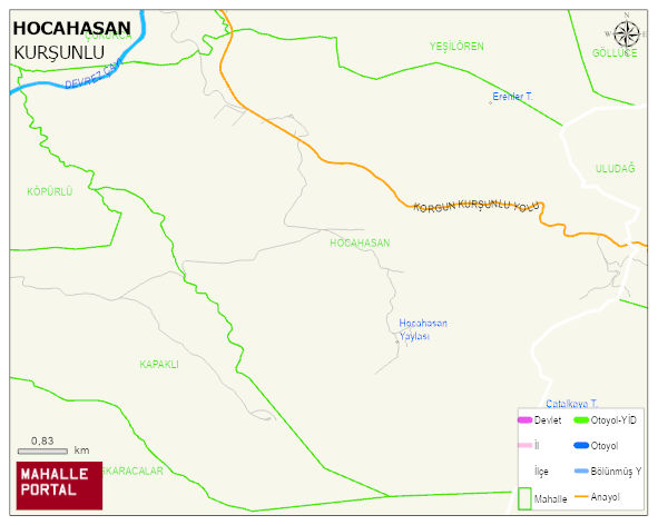 HOCAHASAN Köyü Haritası | Mahalle ve Köy Sınırı